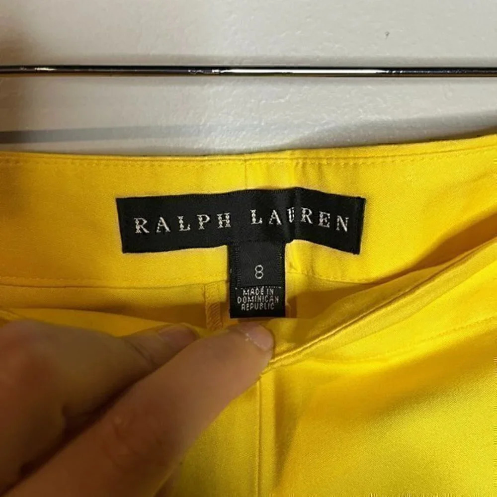 Ralph Lauren Black Label yellow silk blend dress pants - Picture 2 of 5
